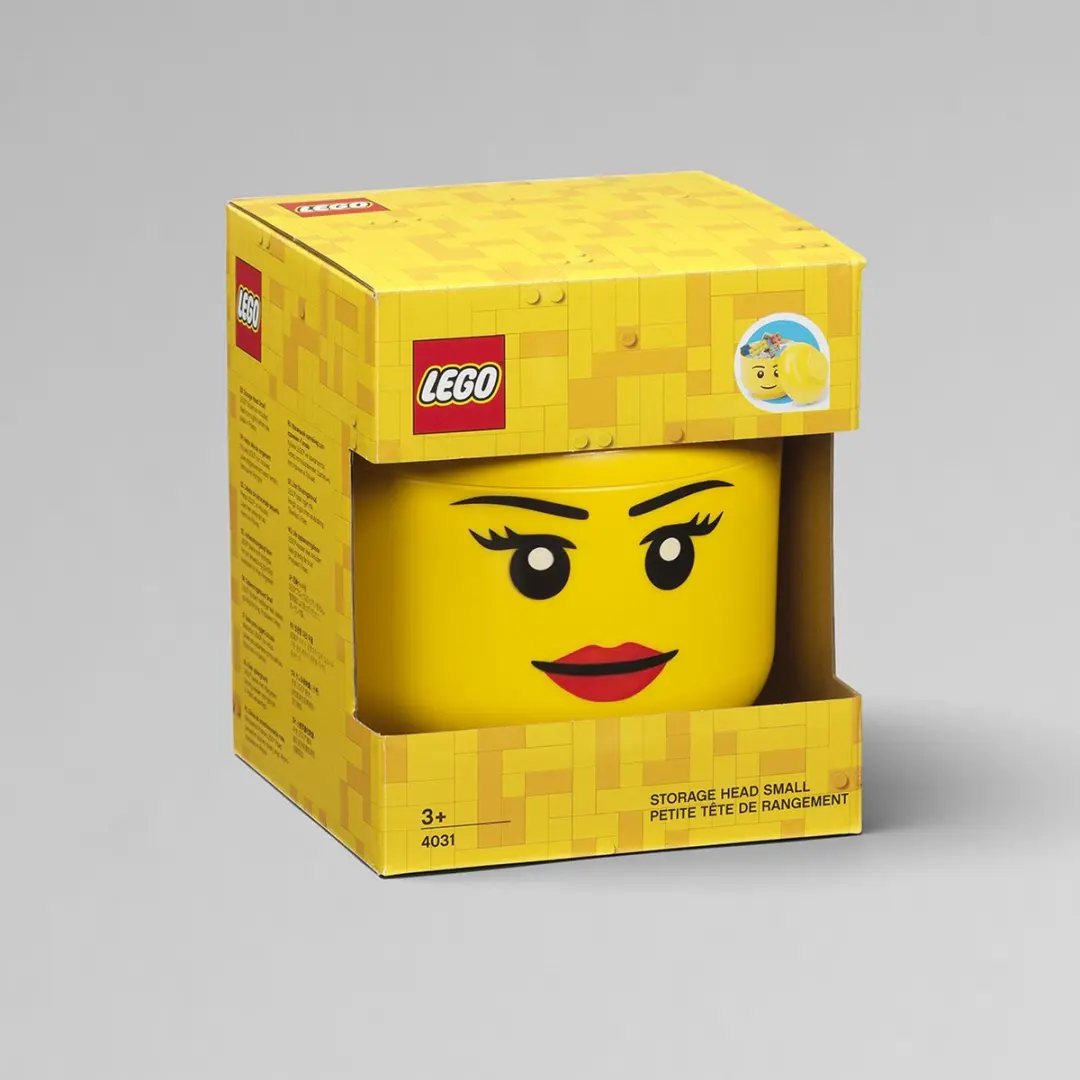 LEGO Iconic Hoofd Opbergbox Geel 16cm