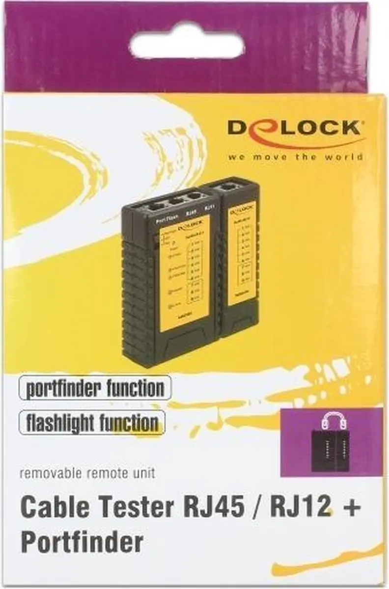 Delock RJ45/RJ12 Kabeltester 86407 - Zwart