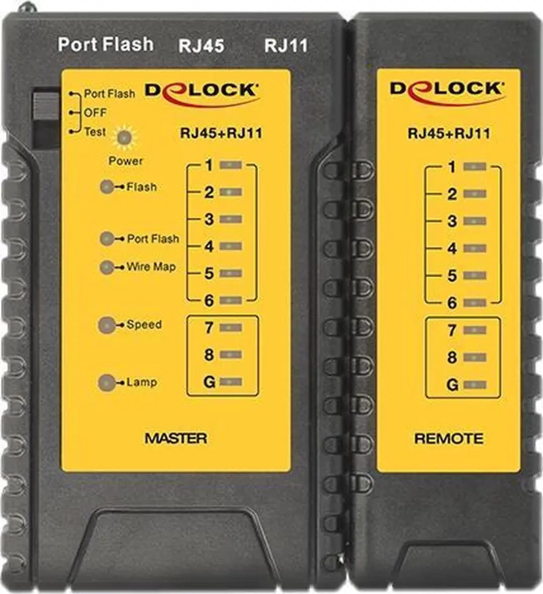 Delock RJ45/RJ12 Kabeltester 86407 - Zwart