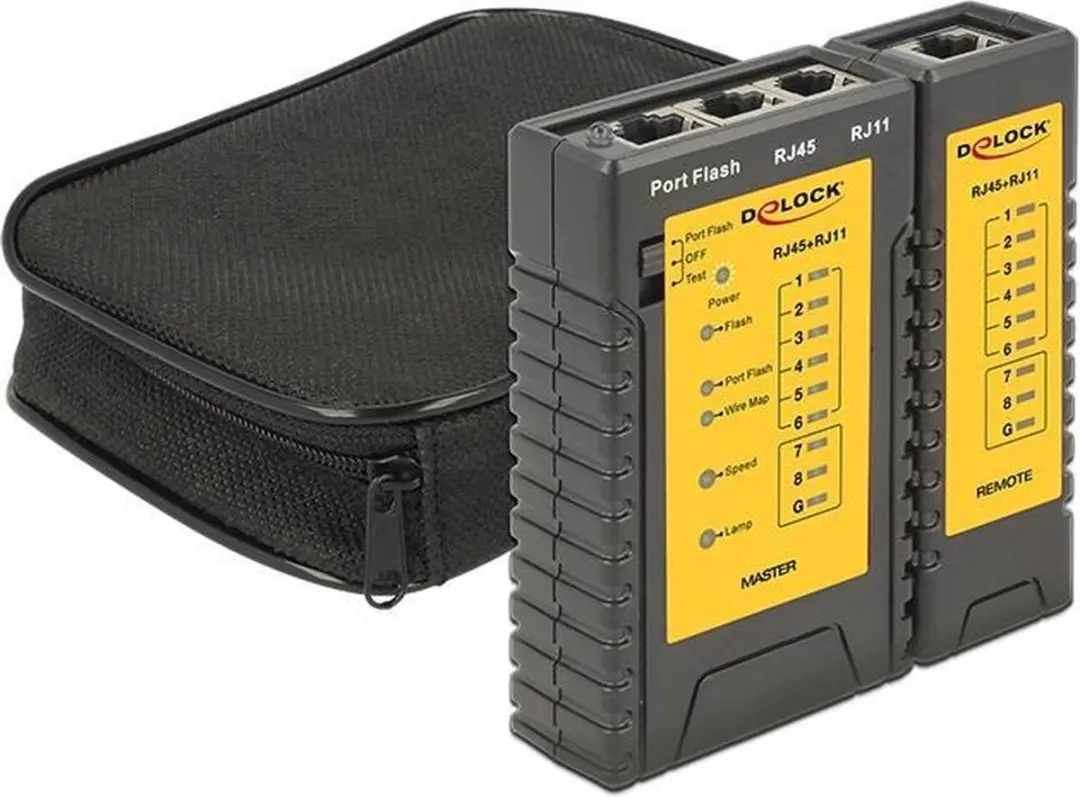 Delock RJ45/RJ12 Kabeltester 86407 - Zwart