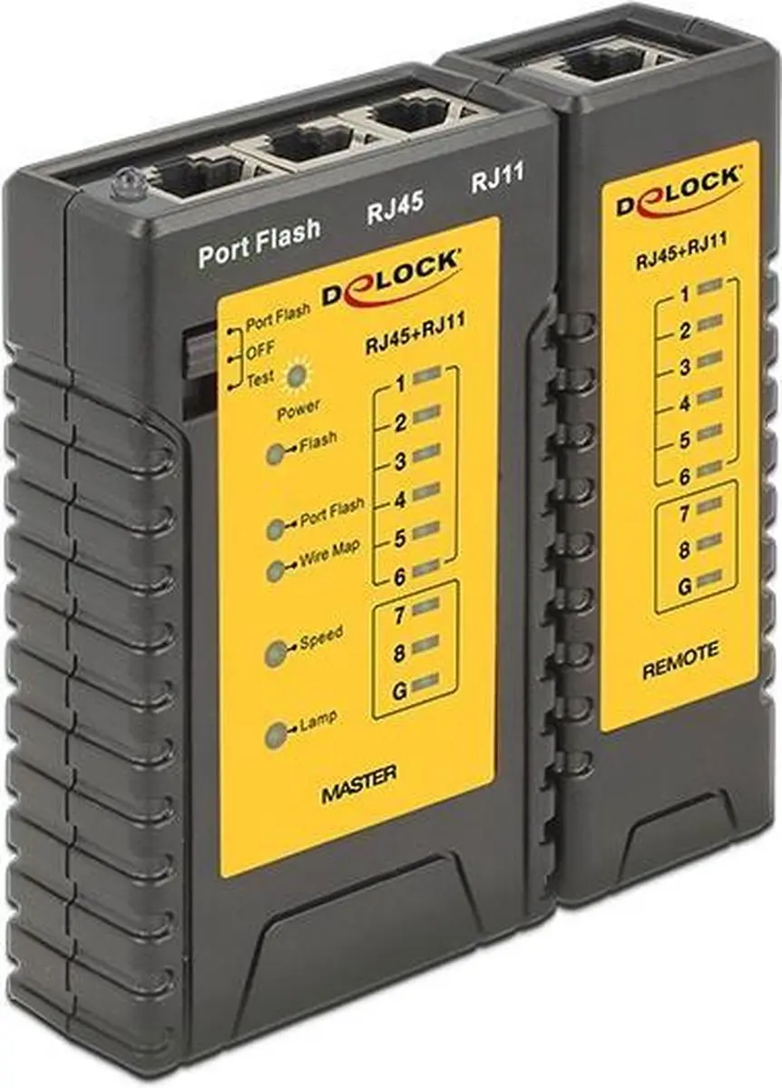 Delock RJ45/RJ12 Kabeltester 86407 - Zwart - afbeelding 6 van 6