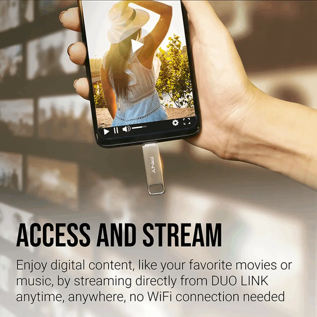 PNY Duo Link USB-A/USB-C OTG 128GB - Zilver