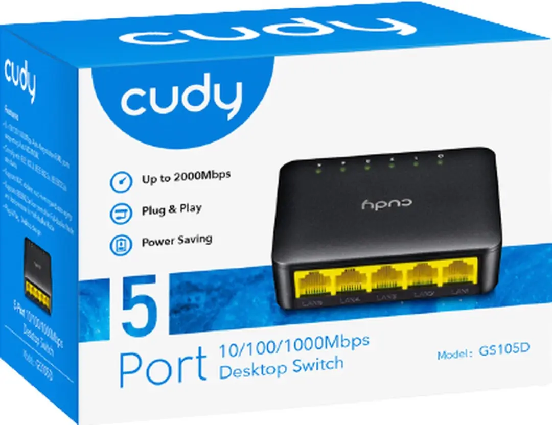 Cudy GS105D Netwerk Switch 5 Poorten - Zwart - afbeelding 6 van 6