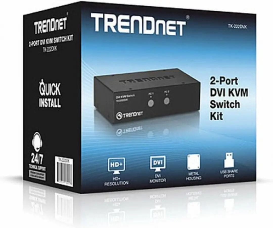 Trendnet TK-222DVK KVM Switch - 2x USB 2.0