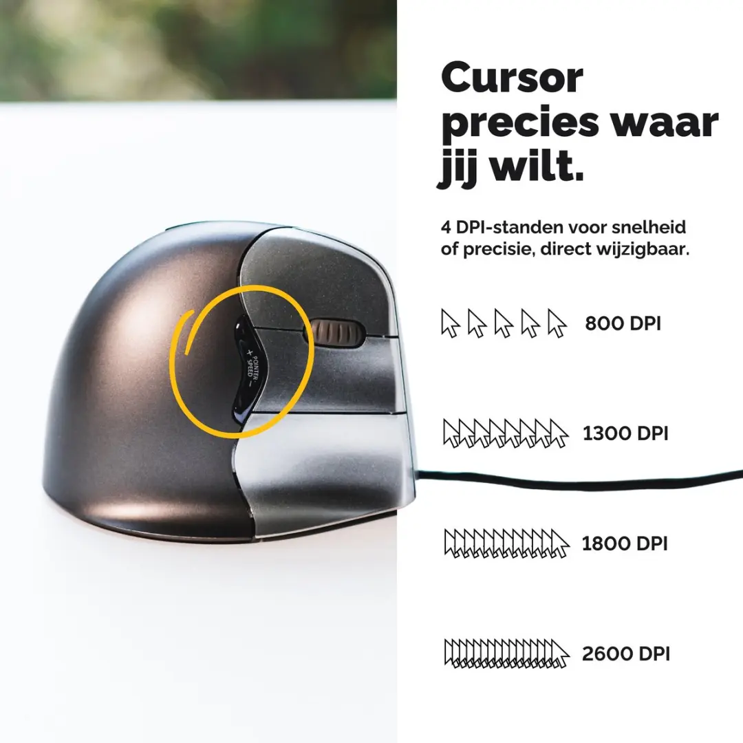 Evoluent Verticale Muis BNEEVR4 - Rechtshandig - Grijs