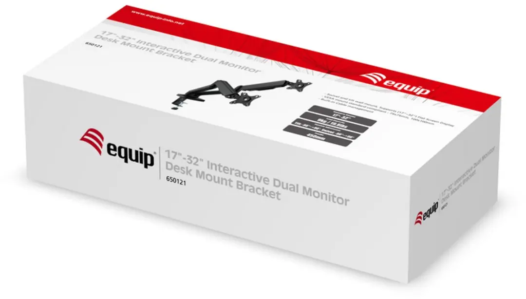 Equip 650121 Flat Panel Bureau Steun 27" - Zwart