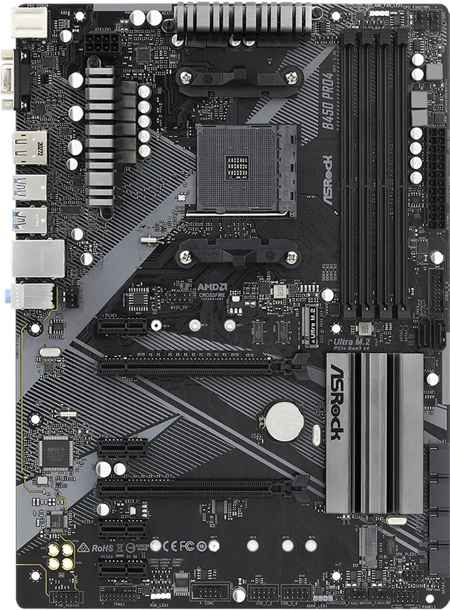 ASRock B450 Pro4 R2.0 ATX Moederbord - AM4
