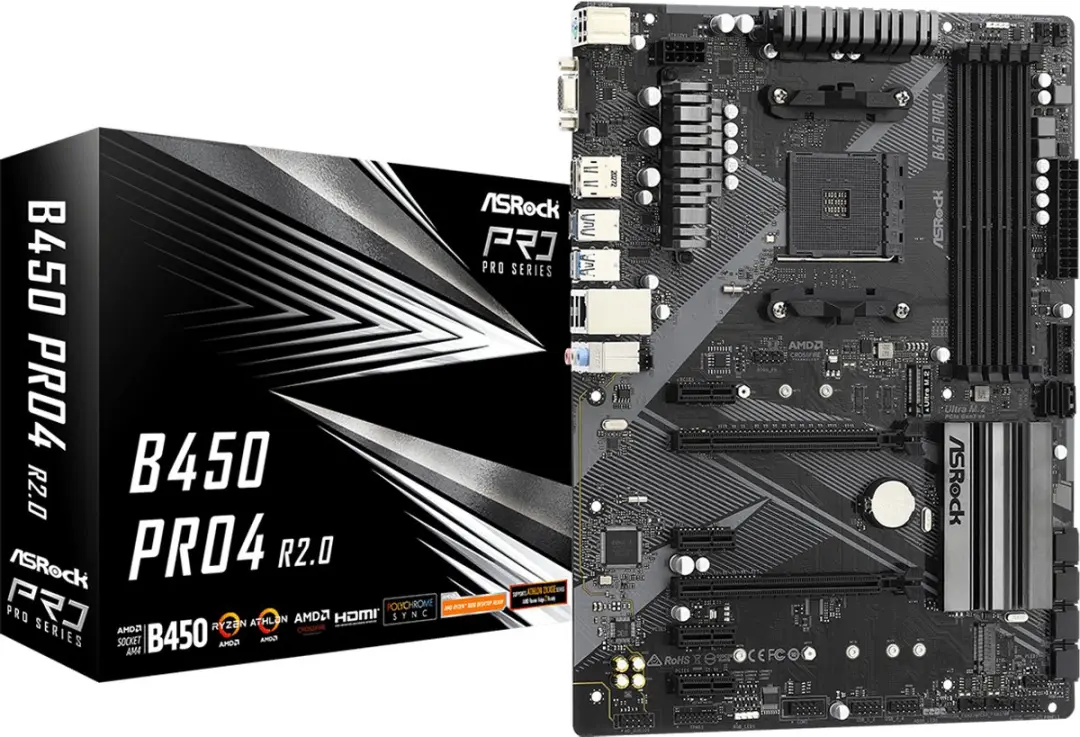 ASRock B450 Pro4 R2.0 ATX Moederbord