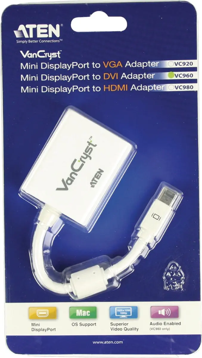 Aten AT-VC960 Mini DisplayPort naar DVI Adapter