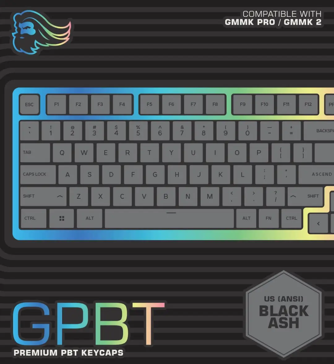 Glorious GPBT Keycapset 114 Stuks - Black Ash