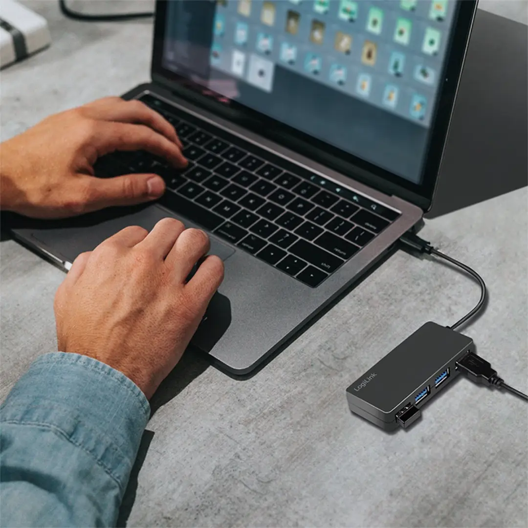 Logilink UA0396 USB-hub 4 Poorten USB 3.2 Gen1 - Zwart