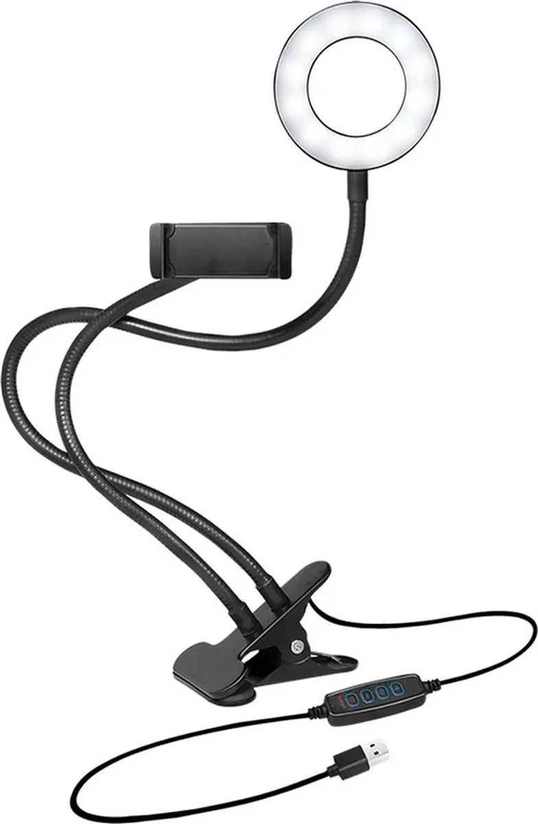 Logilink DM 8.5cm Smartphone Ringlicht-Klemhouder