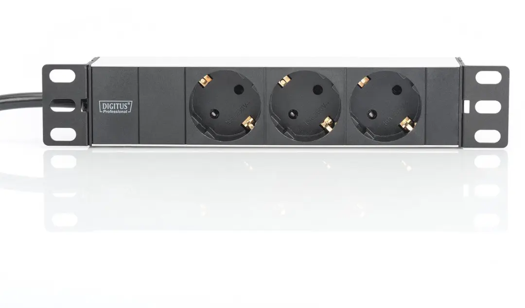 Digitus DN-95411 Patchkast Stekkerdoos 10 inch - 3x 4000W Zwart