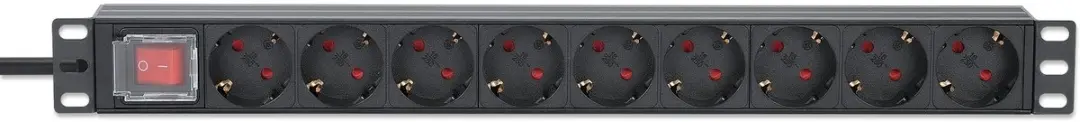 Intellinet 715133 Patchkaststekkerdoos 19" 1HE - 9x Geaard - 4000W - Zwart