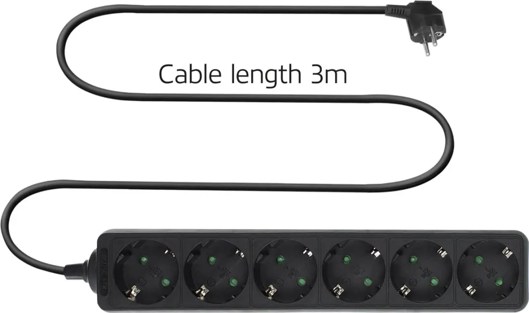 ACT Stekdoos 6-voudig AC2460 - 3m - 3680W