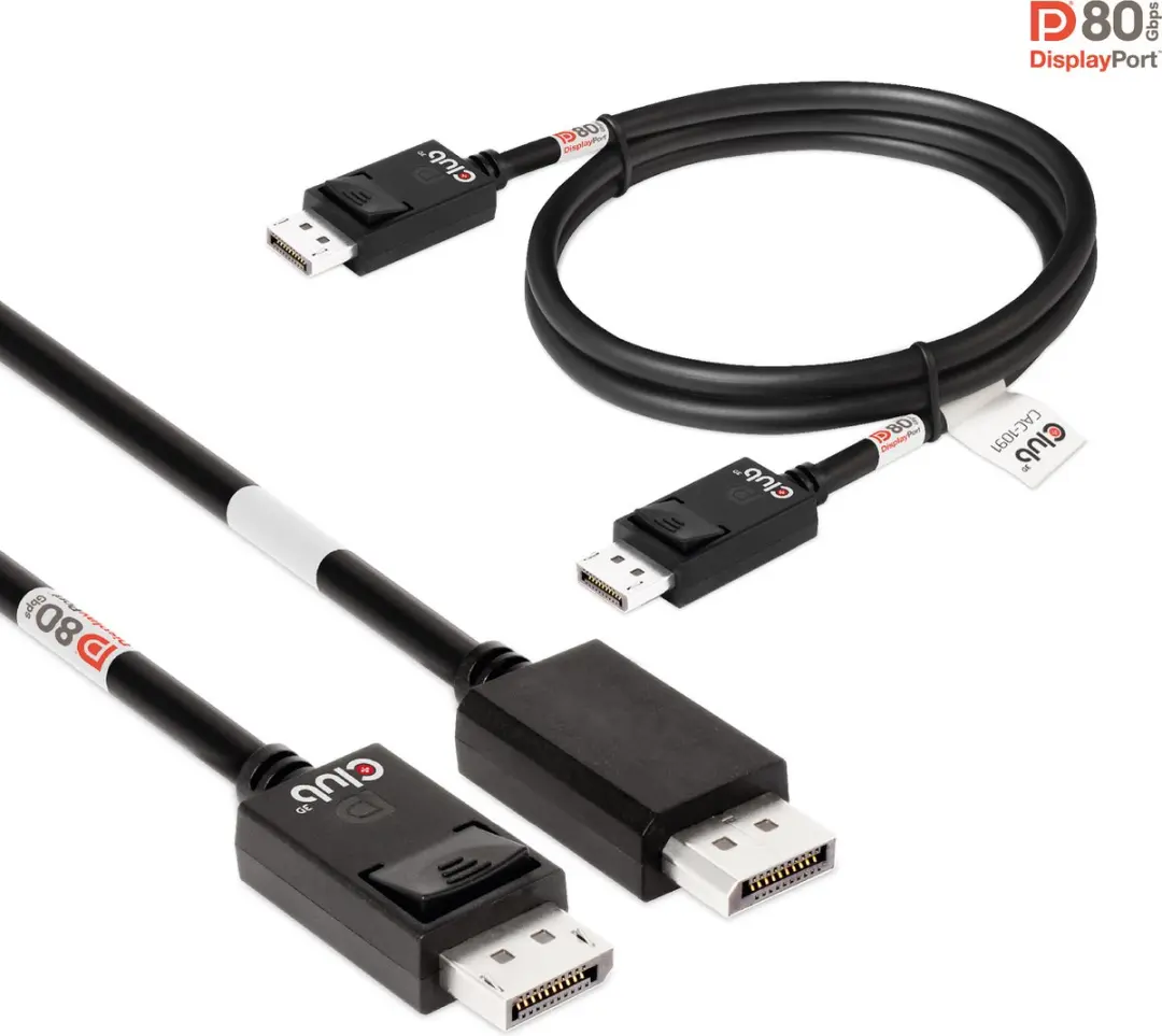 Club3D DisplayPort 2.1 Kabel 1,2m - 4K240Hz/8K60Hz/10K60Hz - Zwart