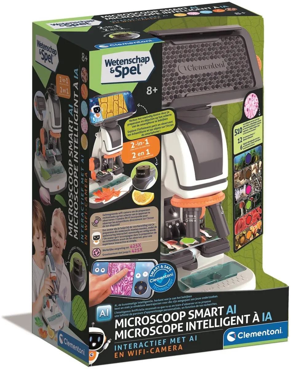 Clementoni Microscoop 56101 - Smart AI WiFi Camera - Multikleur