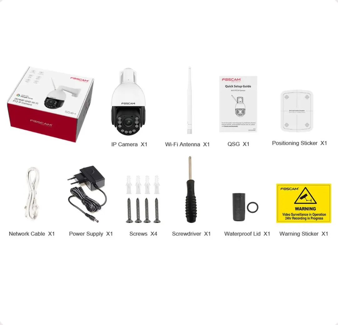Foscam SD4H Buitencamera 2K - PTZ Nachtzicht 200m - Dual-Band WiFi - Wit - afbeelding 6 van 6