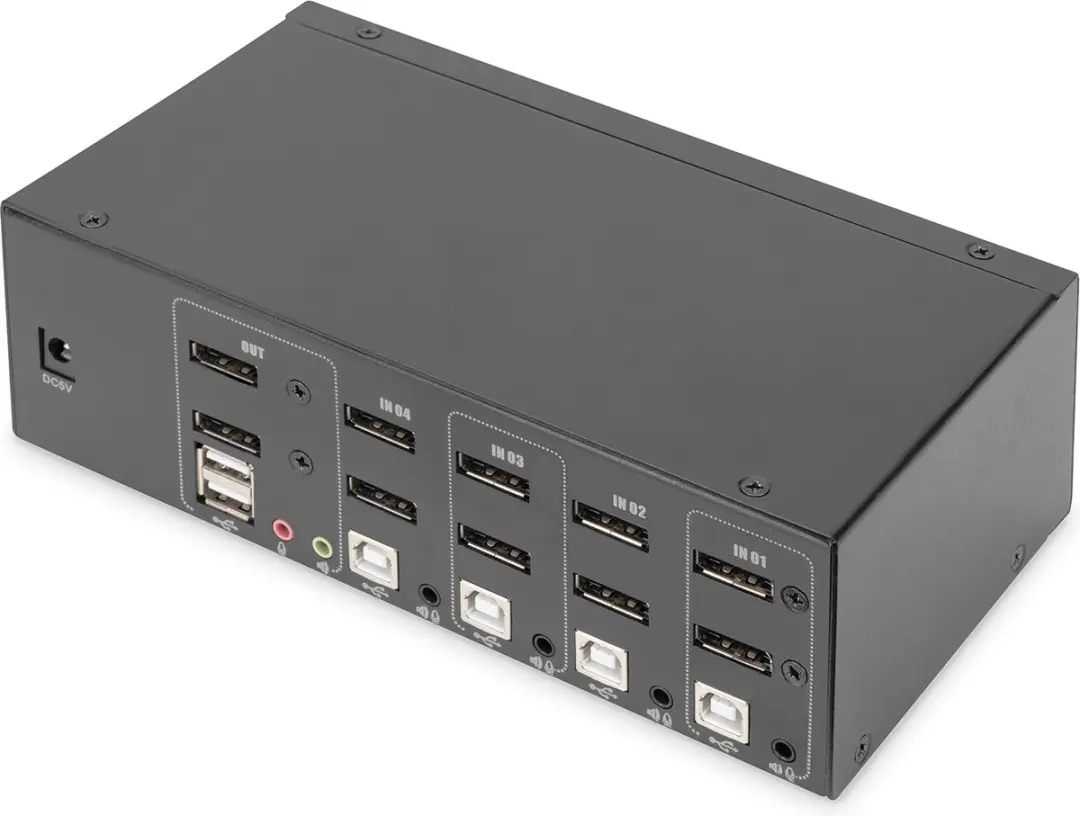 Digitus DS-12882 KVM-switch - 4x USB 2.0 - Zwart