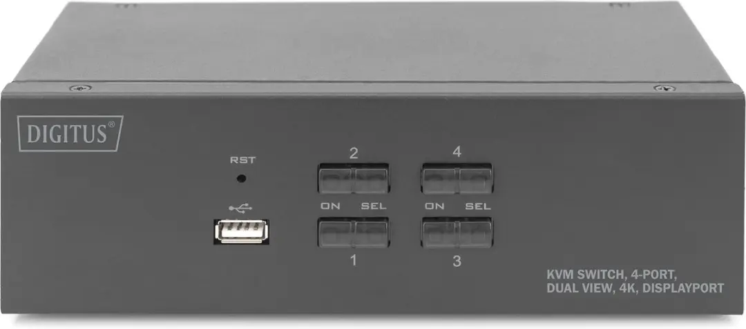 Digitus DS-12882 KVM-switch - 4x USB 2.0 - Zwart