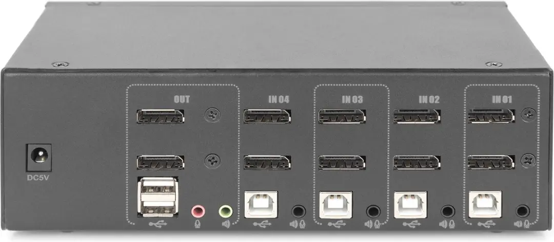 Digitus DS-12882 KVM-switch - 4x USB 2.0 - Zwart
