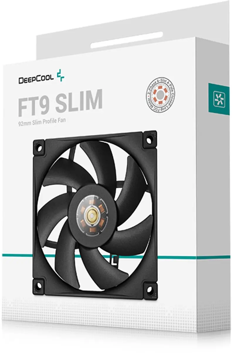 DeepCool FT9 SLIM 92mm FDB Ventilator - Transparant centrum - Witte LED