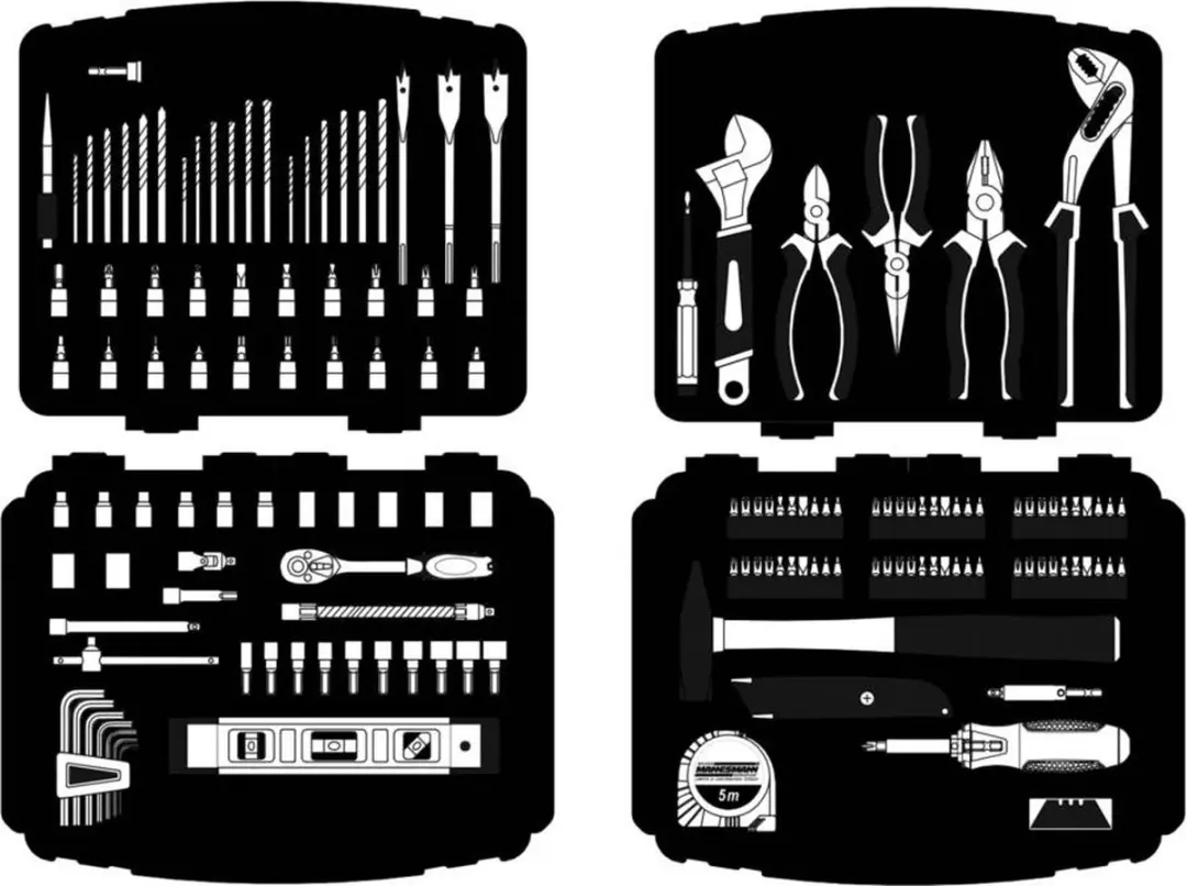 Brüder Mannesmann 408593 Gereedschapskoffer - 163-delig - Zwart/Groen - afbeelding 6 van 6
