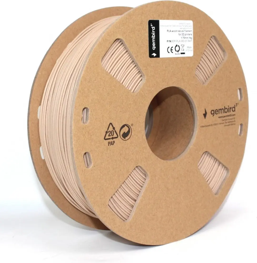 Gembird PLA Naturel Hout 1.75mm - 1kg