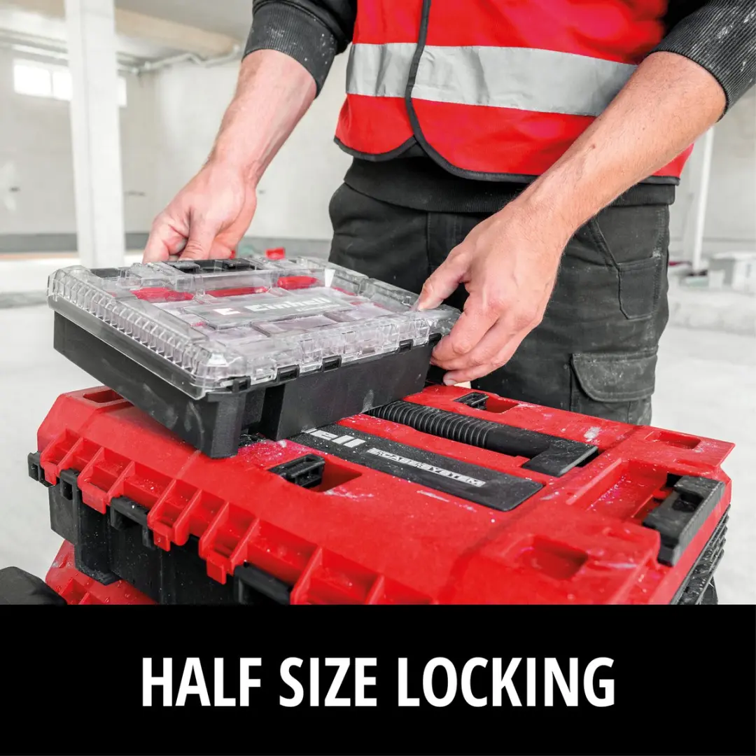 Einhell E-Case L SEALED Systeemkoffer 120kg - IP65 - Rood/Zwart
