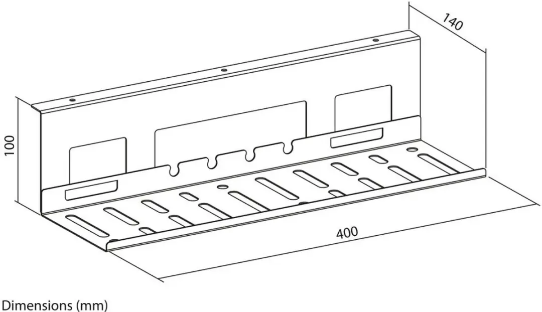 ACT Kabelgoot AC8380 40cm - Onder bureau - Zwart