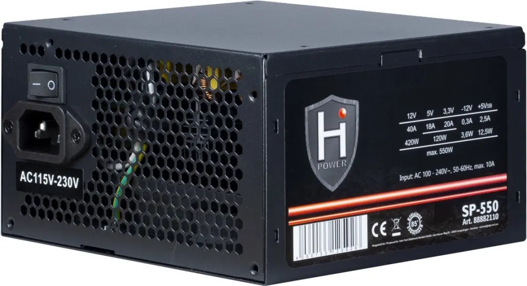 Intertech HIPOWER SP-550 Voeding 550W - Zwart