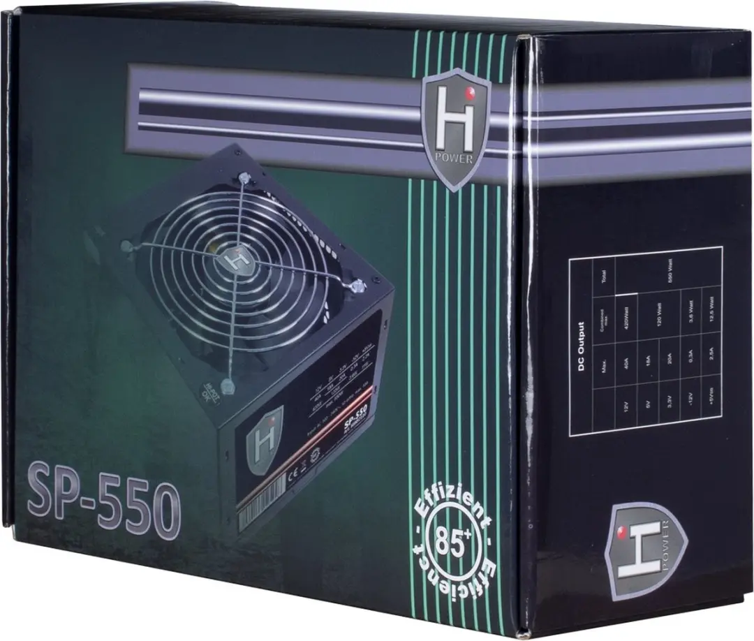 Intertech HIPOWER SP-550 Voeding 550W - Zwart