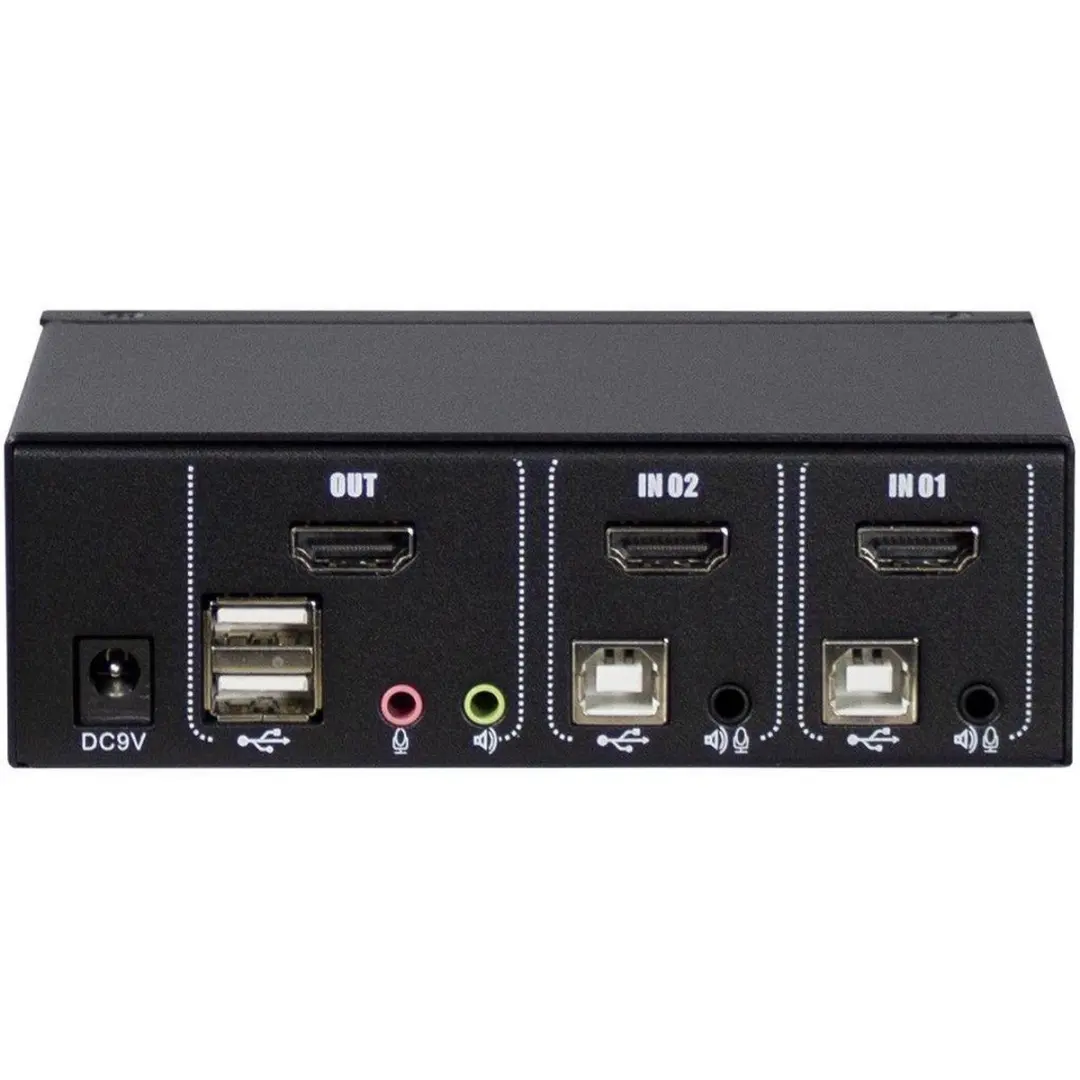Intertech AS-21HA HDMI KVM-switch 2x USB2.0 - Zwart