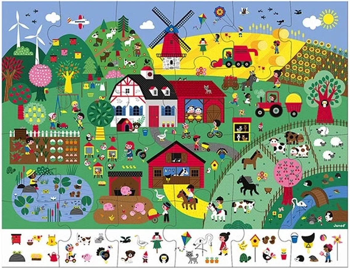 Janod Zoekpuzzel De Boerderij 24 Stuks - MPN 2645 - afbeelding 6 van 6