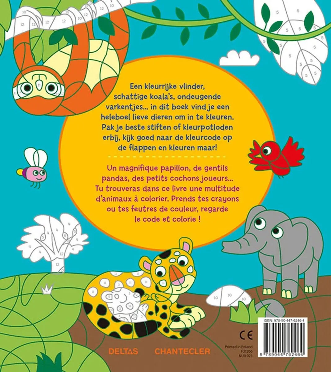 Kleuren op nummer Lieve Dieren - 48 Pagina's - Blauw