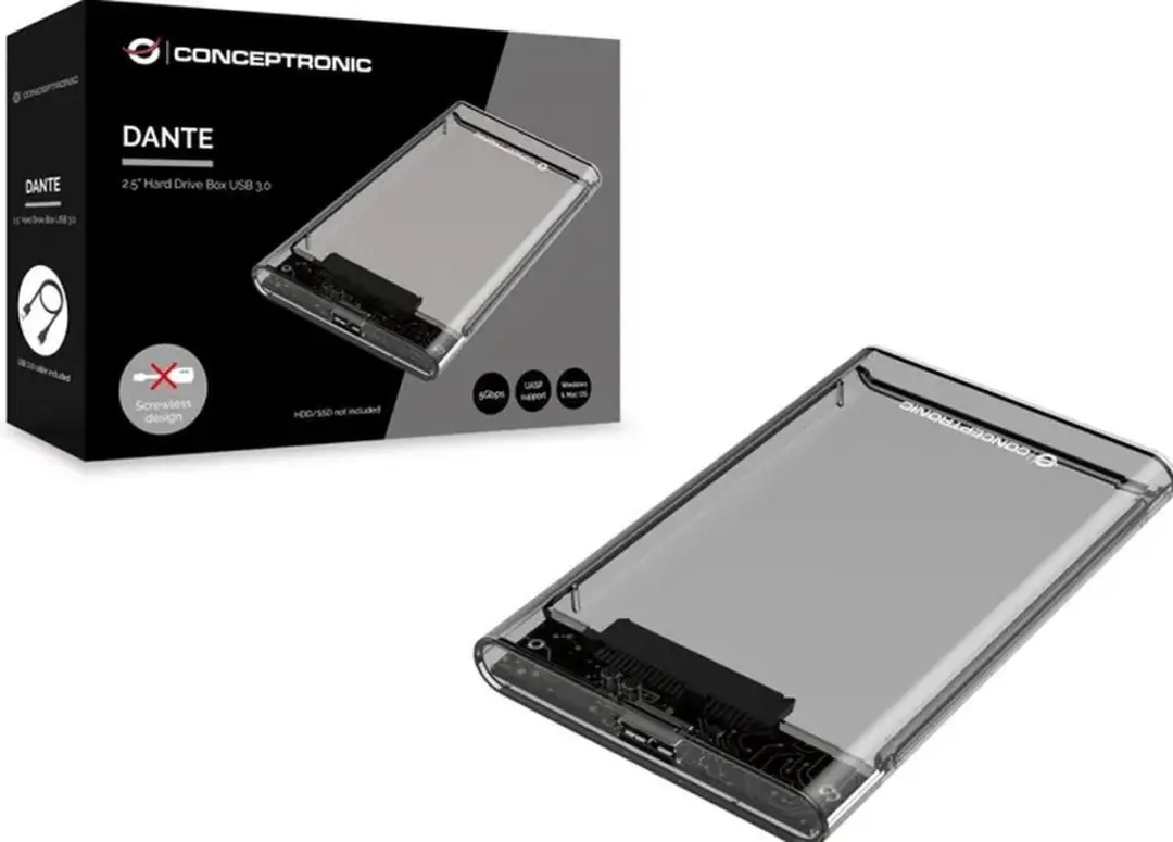 Conceptronic DANTE03T Behuizing 2,5" - Transparant