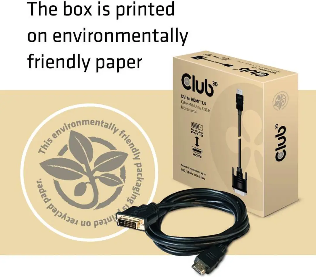 Club 3D DVI-HDMI 1.4 Kabel 2m - Zwart