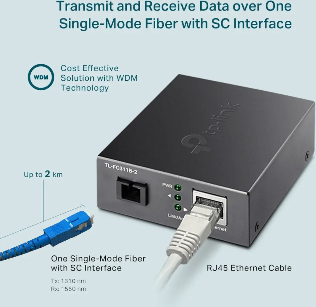 TP-Link TL-FC311B-2 Netwerk Media Converter 1000Mbit - Zwart