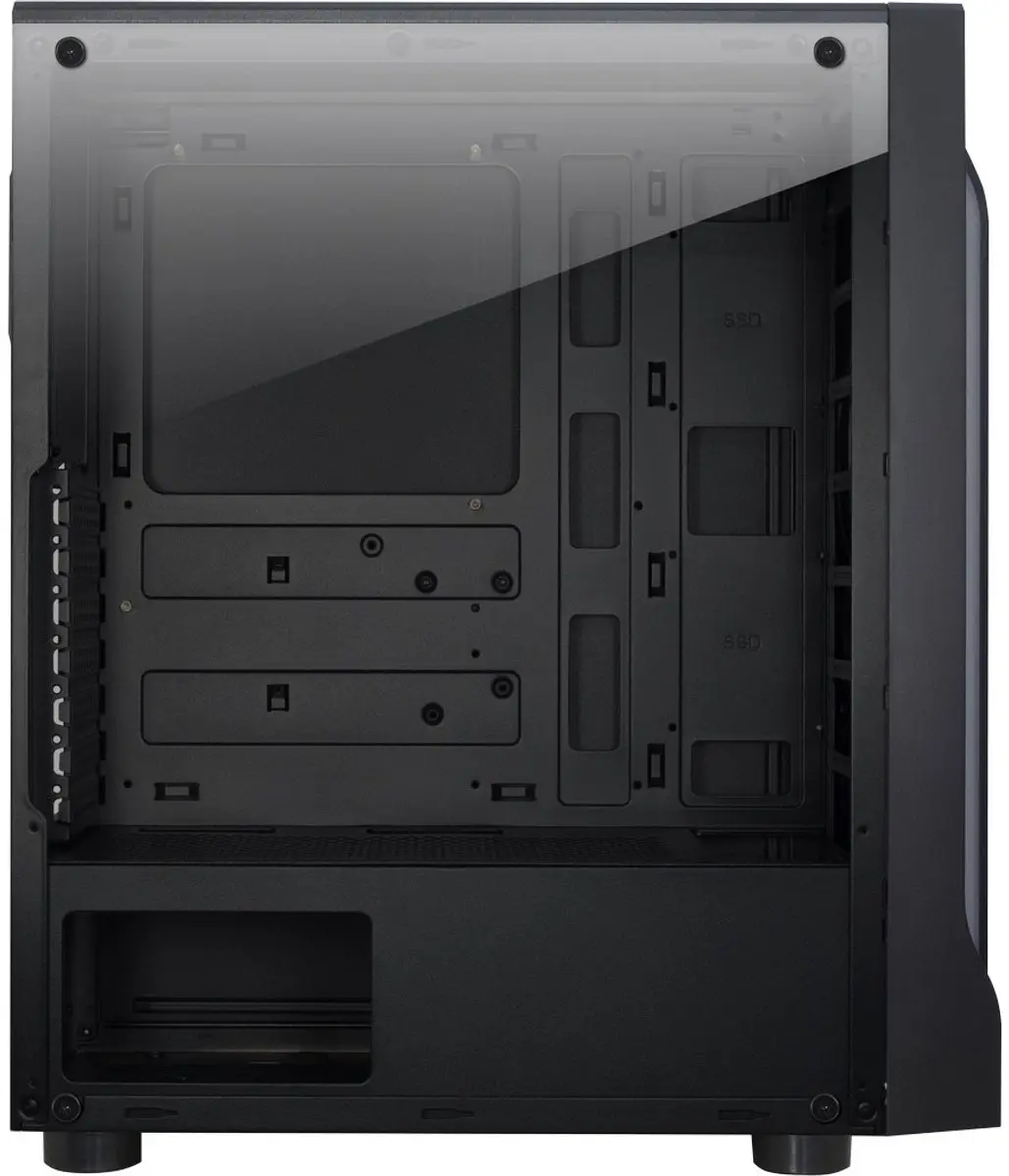 Inter-Tech A-3411 Creek Tower - 3x 2.5" 1x 3.5" - Zwart