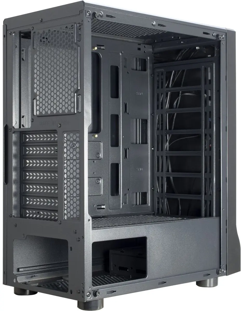 Inter-Tech A-3411 Creek Tower - 3x 2.5" 1x 3.5" - Zwart