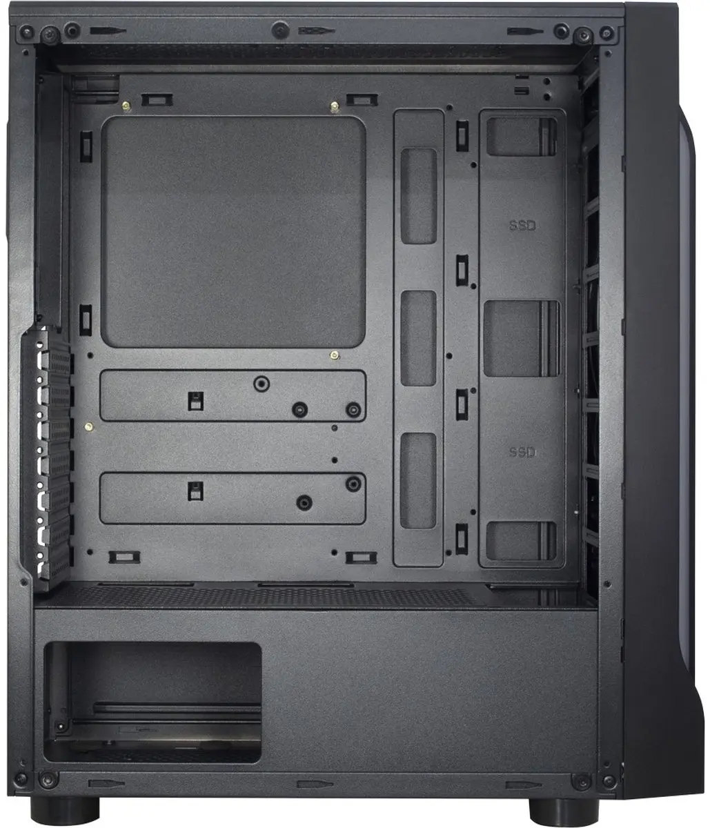 Inter-Tech A-3411 Creek Tower - 3x 2.5" 1x 3.5" - Zwart