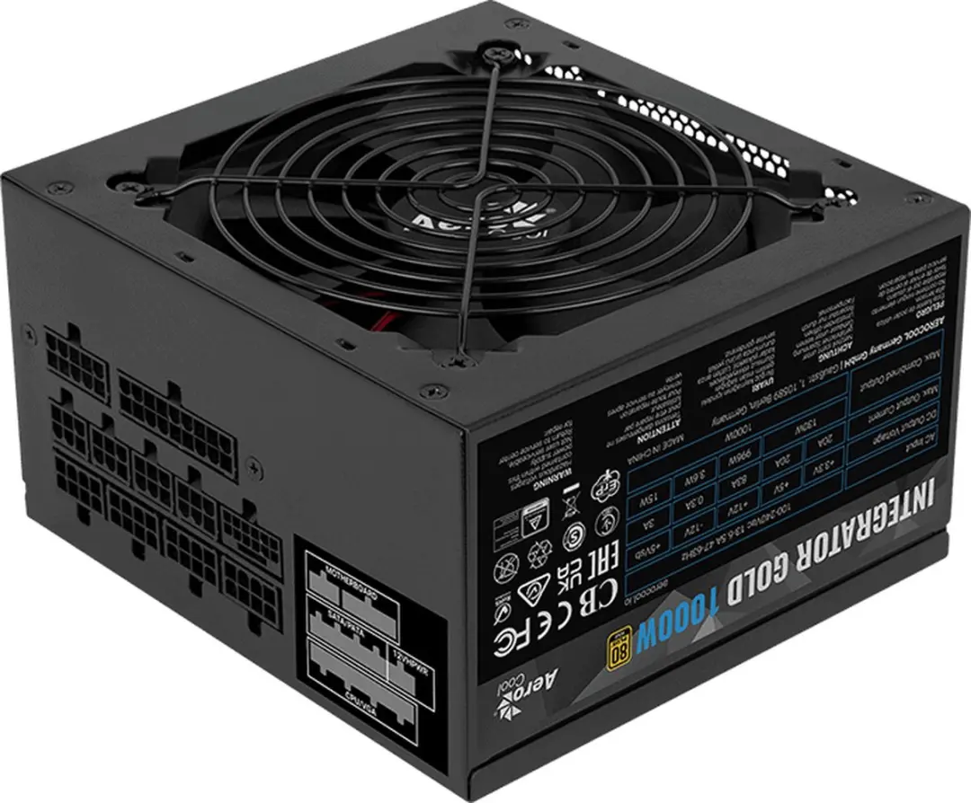 Aerocool Integrator Gold 1000W ATX Voeding - Zwart