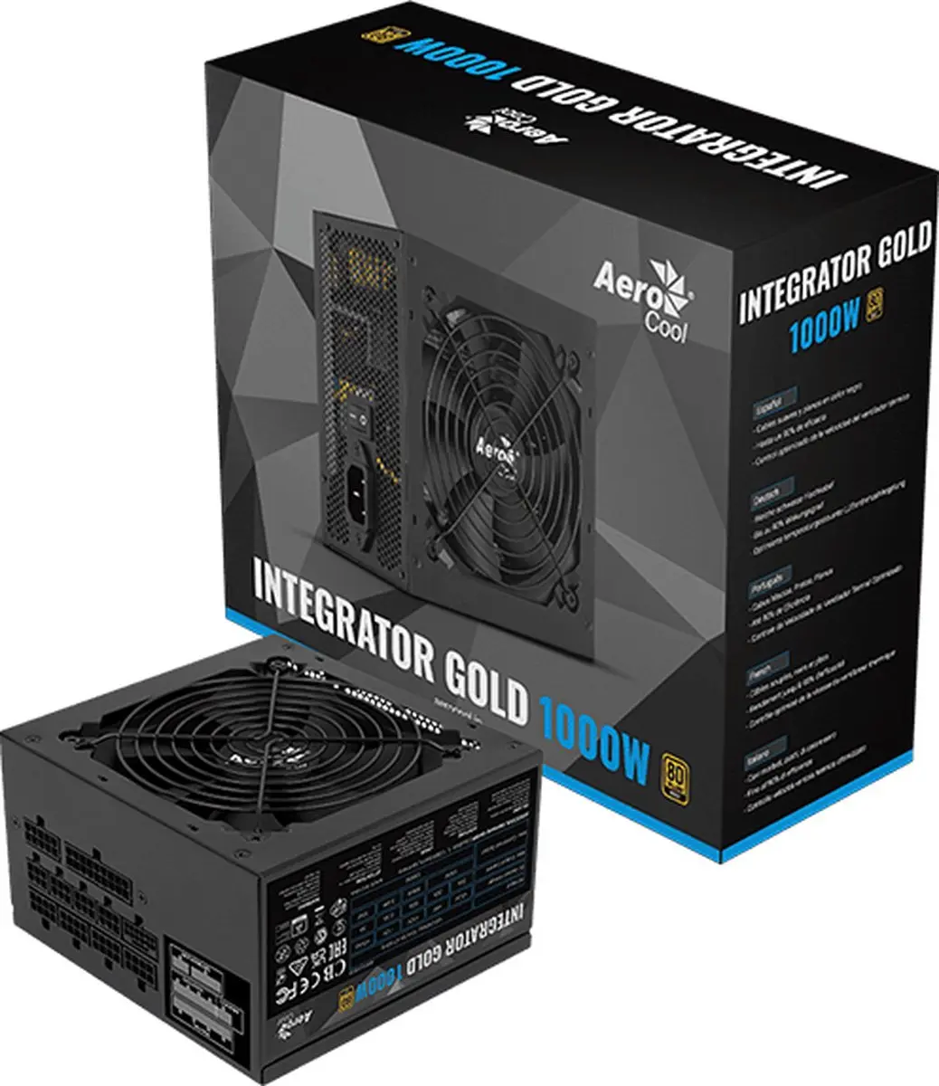 Aerocool Integrator Gold 1000W ATX Voeding - Zwart
