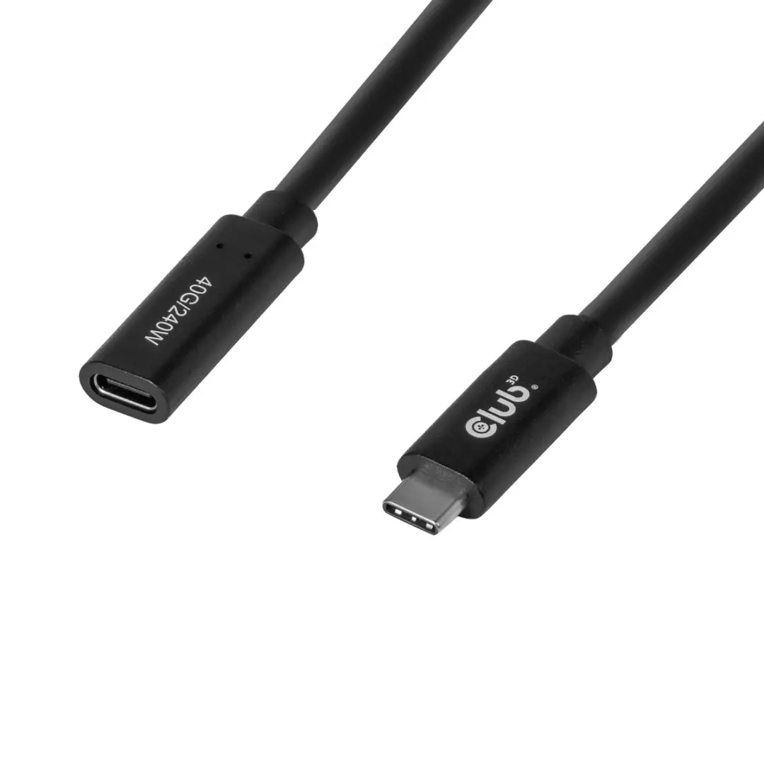 CLUB3D CAC-2502 USB-C Verlengkabel 40 Gbps - 1m - Zwart