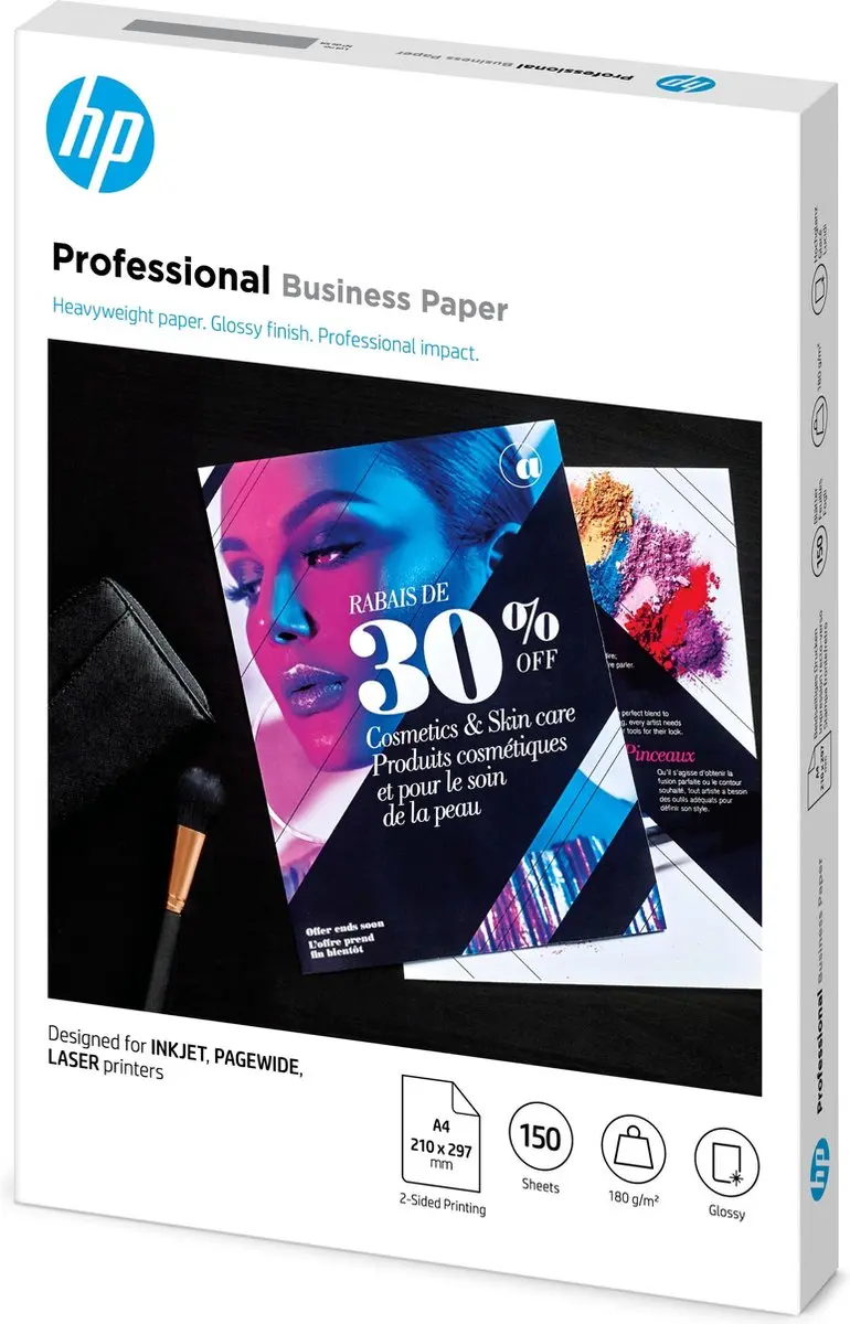 HP 3VK91A Fotopapier A4 Laser 180gr Glans - 150 Vel