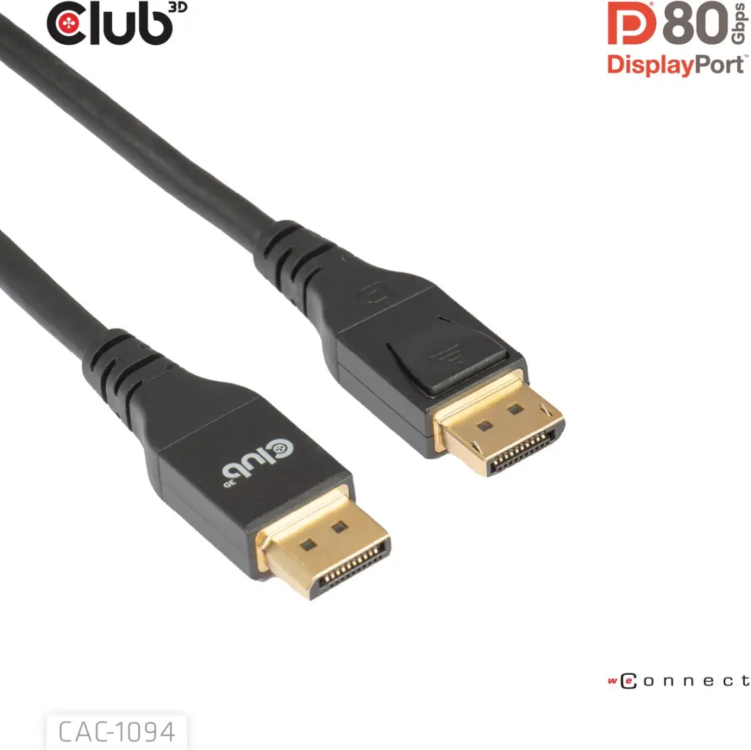 Club3D DP80 CAC-1094 DisplayPortkabel 8K240Hz - 2m - Zwart - afbeelding 6 van 6