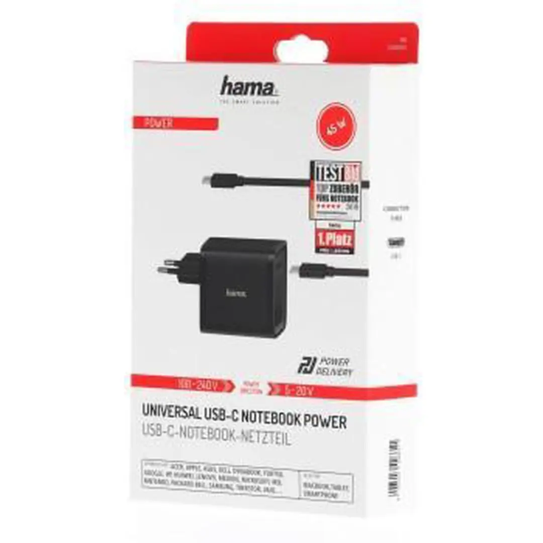 Hama Universele USB-C Netadapter 45W PD 00200005 - Zwart