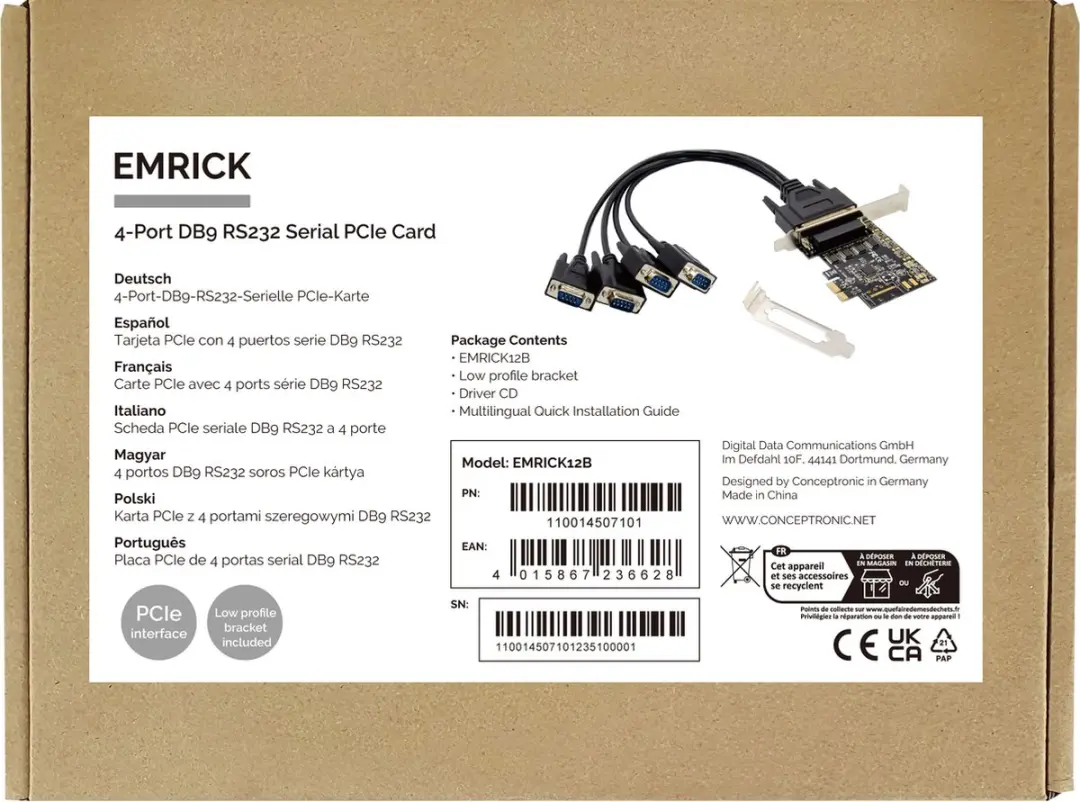 Conceptronic EMRICK12B Interfacekaart Intern RS-232
