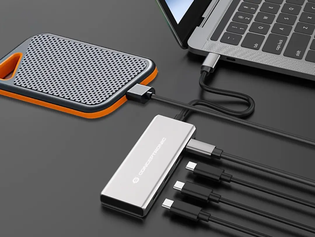 Conceptronic HUBBIES16G USB 3.2 Gen 2 Interface Hub - Grijs