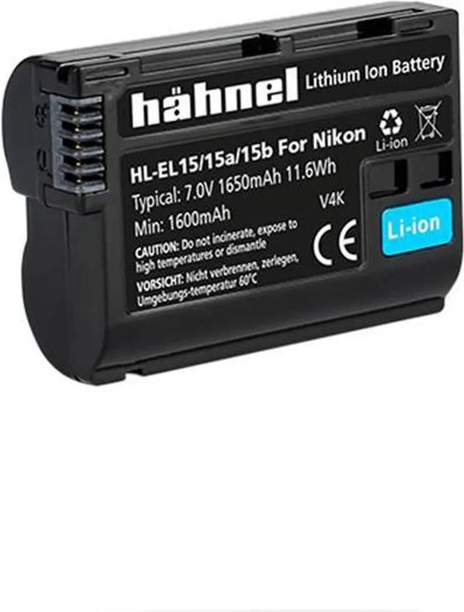 Hähnel HL-EL15 Accu 1650mAh - Nikon EN-EL15 - afbeelding 6 van 6